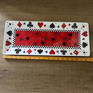 Poker Playing Cards Keller Charles Rectangular Serving Platter Melamine Tray 19”